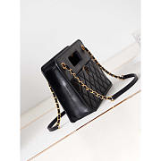 Chanel Small Shopping Bag Aged Calfskin Gold Metal Black 26x18.5x8cm - 5
