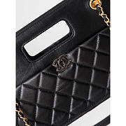 Chanel Small Shopping Bag Aged Calfskin Gold Metal Black 26x18.5x8cm - 2