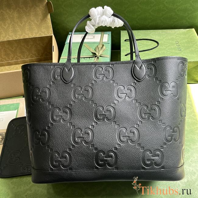 Gucci Jumbo GG Large Tote Bag Black 40x33x19cm - 1