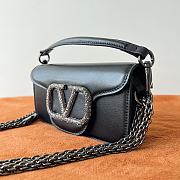 Valentino Loco Small Shoulder Bag With Jewel Logo Black 20x11x5cm - 6