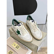 GGDB Ball Star Sneakers In White Nappa Green - 1