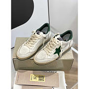 GGDB Ball Star Sneakers In White Nappa Green - 6