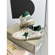 GGDB Ball Star Sneakers In White Nappa Green - 5