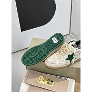 GGDB Ball Star Sneakers In White Nappa Green - 3