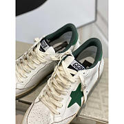 GGDB Ball Star Sneakers In White Nappa Green - 4