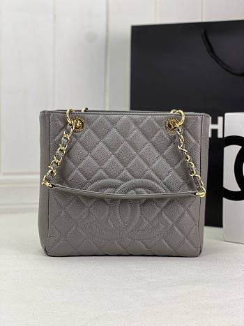 Chanel Petit Shopping Tote PST Grey 24x25.5cm