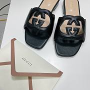 Gucci Women's Interlocking G Cut-out Slide Sandal Black - 2