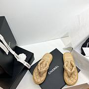 Chanel 23P Beige Padded Pool Thong Slide Flat Sandal - 1