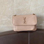 YSL Niki Medium Leather Shoulder Bag Beige 28x20.5x8.5cm - 1