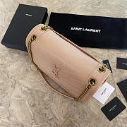 YSL Niki Medium Leather Shoulder Bag Beige 28x20.5x8.5cm - 2