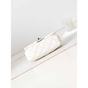 Chanel Small Flap Bag With Handle Lambskin Gold White 13x21x8cm - 6