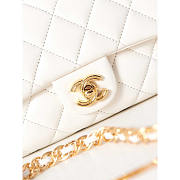 Chanel Small Flap Bag With Handle Lambskin Gold White 13x21x8cm - 2