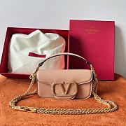 Valentino Loco Small Shoulder Bag With Jewel Logo Nude 20x11x5cm - 1