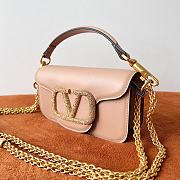 Valentino Loco Small Shoulder Bag With Jewel Logo Nude 20x11x5cm - 2