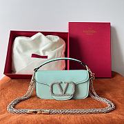 Valentino Loco Small Shoulder Bag With Jewel Logo Blue 20x11x5cm - 1