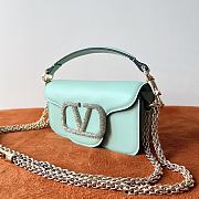 Valentino Loco Small Shoulder Bag With Jewel Logo Blue 20x11x5cm - 3