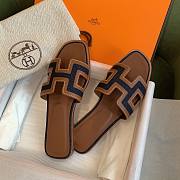 Hermes Oran Sandal Denim Brown - 3