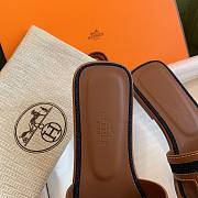 Hermes Oran Sandal Denim Brown - 4