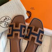 Hermes Oran Sandal Denim Brown - 5