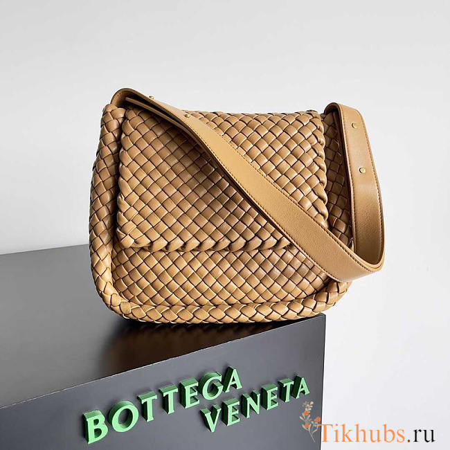 Bottega Veneta Cobble Shoulder Brown Bag 27x20x9cm - 1