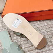 Hermes Calfskin Oran Sandal Light Green - 5