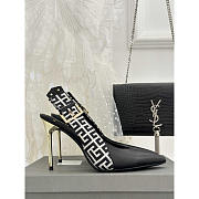 Balmain Ruby Monogram Slingback Pumps Black - 1