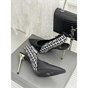 Balmain Ruby Monogram Slingback Pumps Black - 4