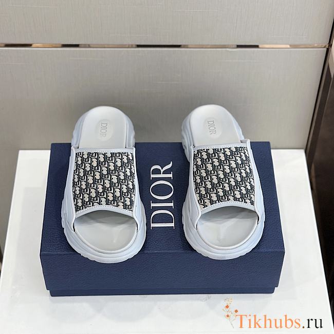 Dior H-Town Sandal Gray Rubber With Beige and Black  - 1