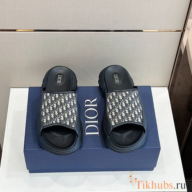 Dior H-Town Sandal Black Rubber With Beige and Black - 1