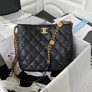 Chanel Hobo Black Caviar Gold Bag 24.5x21.5x8cm - 1