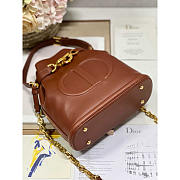 Dior Medium C'est Bag Cream CD-Embossed Leather Brown 24x10x24.5cm - 6