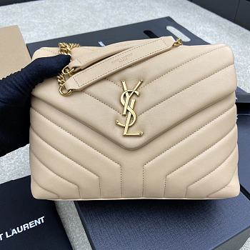 YSL Loulou Small Chain Beige Gold Bag 23 x 17 x 9 cm