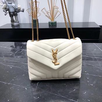 YSL Loulou Small Chain White Gold Bag 23 x 17 x 9 cm