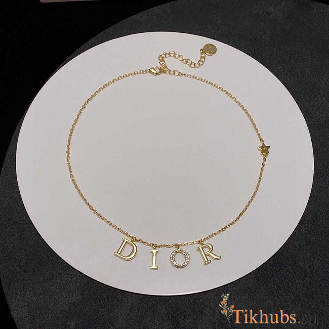 Dior Evolution Necklace Gold-Finish Metal and White Crystals - 1