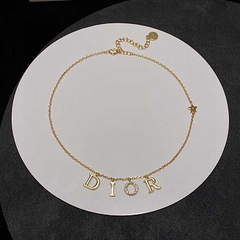 Dior Evolution Necklace Gold-Finish Metal and White Crystals