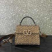 Valentino Mini Vsling Handbag Woven Metallic Nappa Leather 19x13x9cm - 1