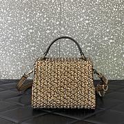 Valentino Mini Vsling Handbag Woven Metallic Nappa Leather 19x13x9cm - 6