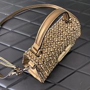 Valentino Mini Vsling Handbag Woven Metallic Nappa Leather 19x13x9cm - 5