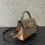 Valentino Mini Vsling Handbag Woven Metallic Nappa Leather 19x13x9cm - 3