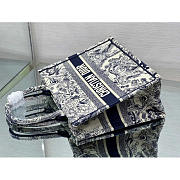Dior Embroidered Medium Book Tote Blue Bags 36x27.5x16.5cm - 4