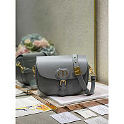 Dior Medium Bobby Bag Gray Stone Box Calfskin 22 x 17 x 6 cm - 1