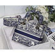 Dior Lady D-lite Blue Toile de Jouy 24x20x11cm - 5