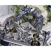 Dior Lady D-lite Blue Toile de Jouy 24x20x11cm - 3