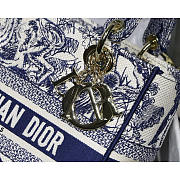 Dior Lady D-lite Blue Toile de Jouy 24x20x11cm - 2