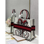 Dior Large Book Tote Graffiti Bag Red and White 41x32cm  - 5