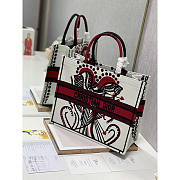 Dior Large Book Tote Graffiti Bag Red and White 41x32cm  - 4