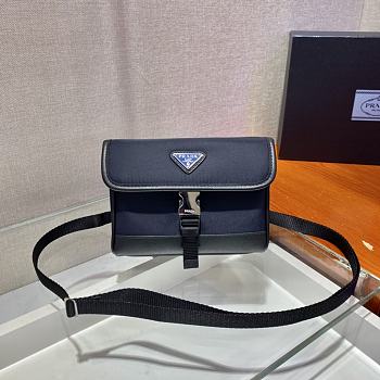 Prada Re-Nylon Saffiano Leather Smartphone Case Navy Blue 18x12.5x2.5cm