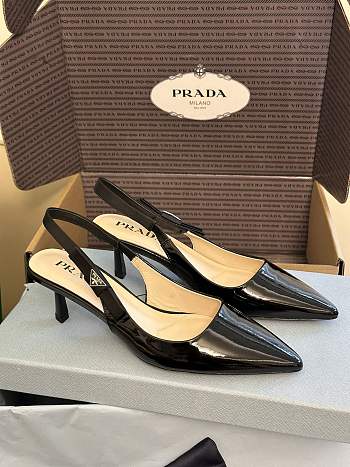 Prada Patent Leather Slingbacks Black 4.5cm