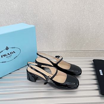 Prada Patent Leather Slingbacks Black