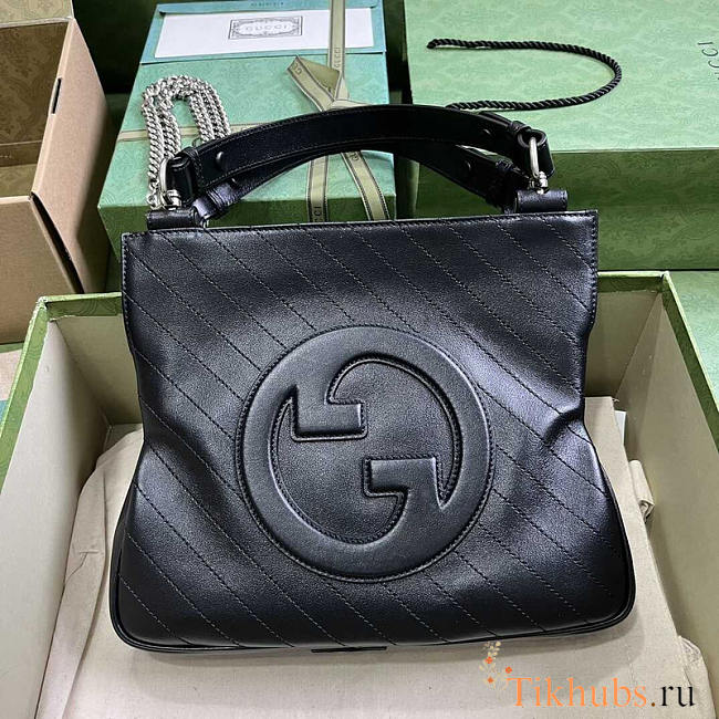 Gucci Blondie Small Leather Tote Black 24x30x6cm - 1